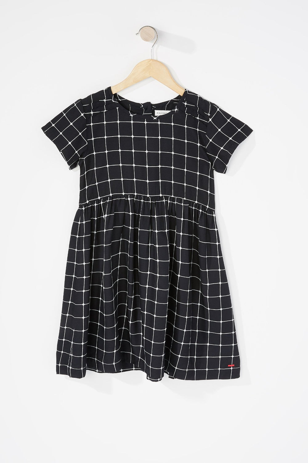 Kids Robe plissée à carreaux pour fille Noir