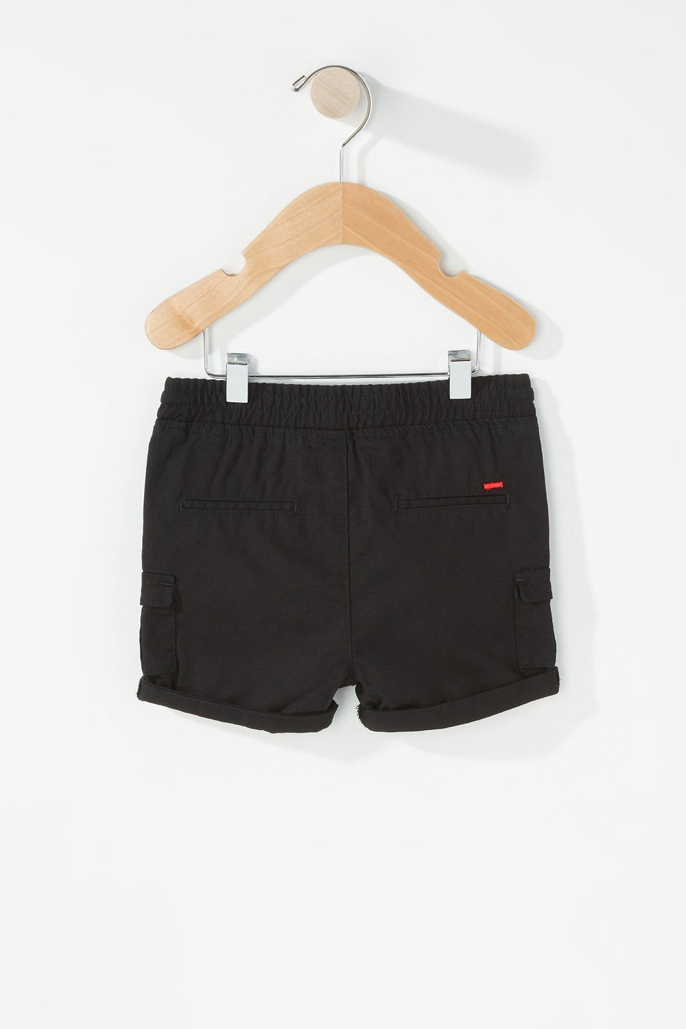 Kids Short cargo à taille coulissante pour bébé garçon Noir