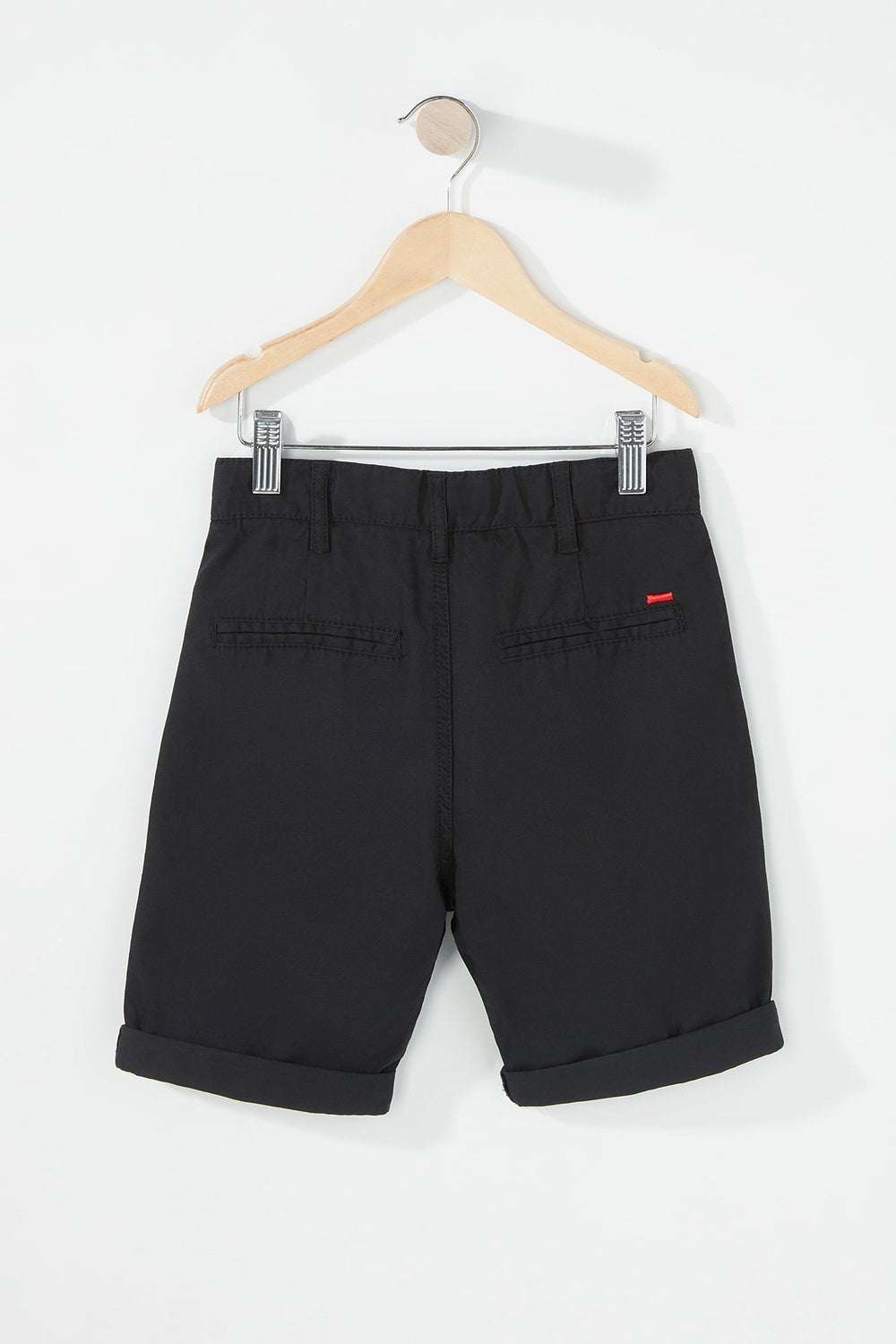 Kids Short chino à revers roulés pour garçon Noir