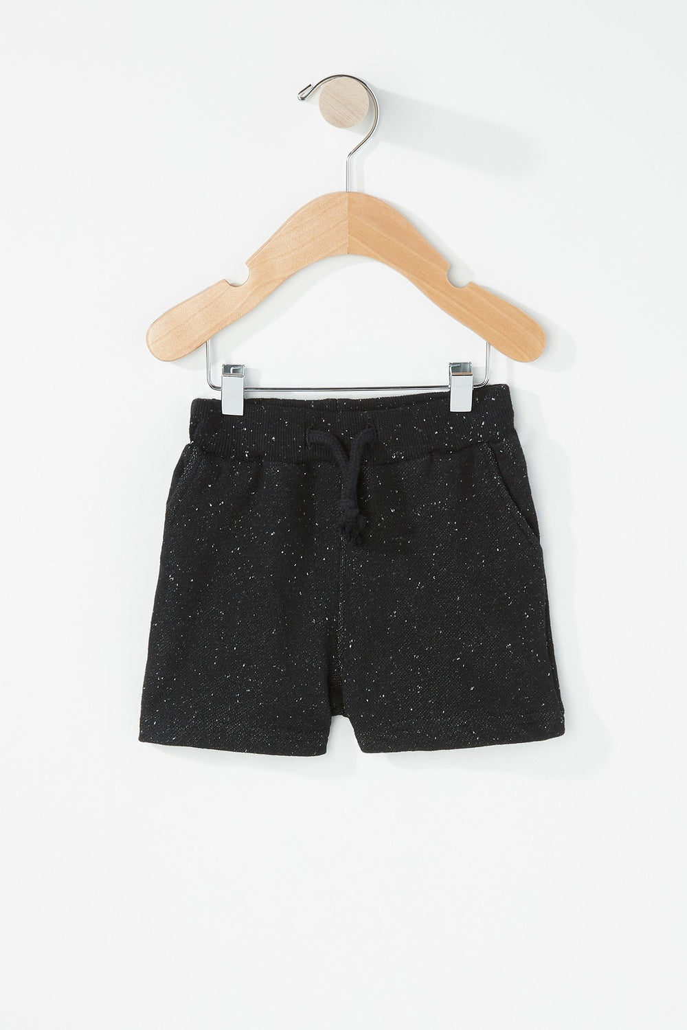 Kids Short en molleton à taille coulissante pour bébé garçon Noir