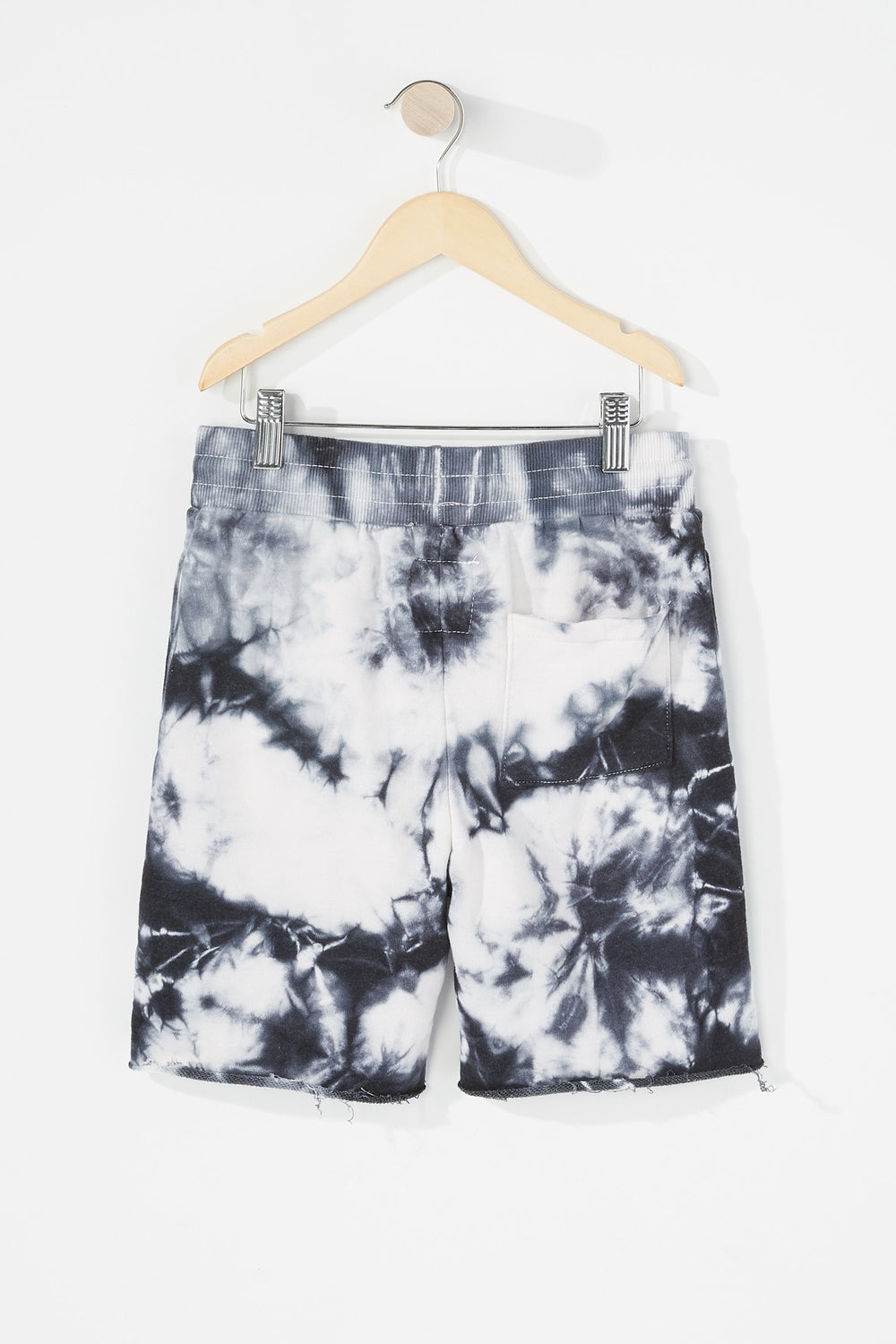 Kids Short en molleton teint par espacement à taille coulissante pour garçon Noir