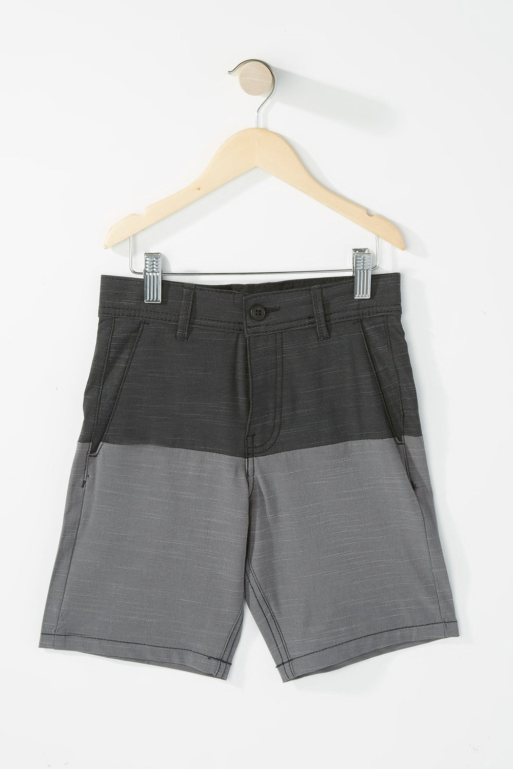 Kids Short hybride à blocs de couleurs teint par espacements pour garçon Noir