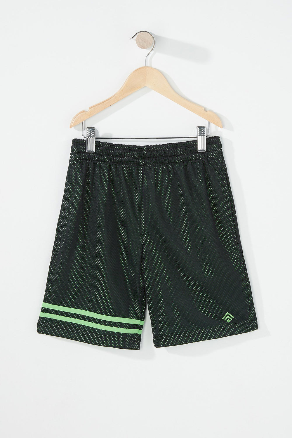 Kids Short sport en filet rayé pour garçon Noir