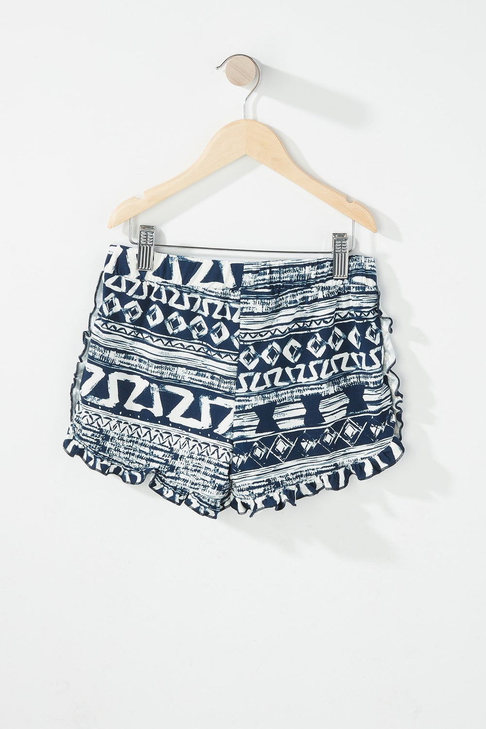 Kids Short volanté à motif tribal et taille coulissante pour fille Noir