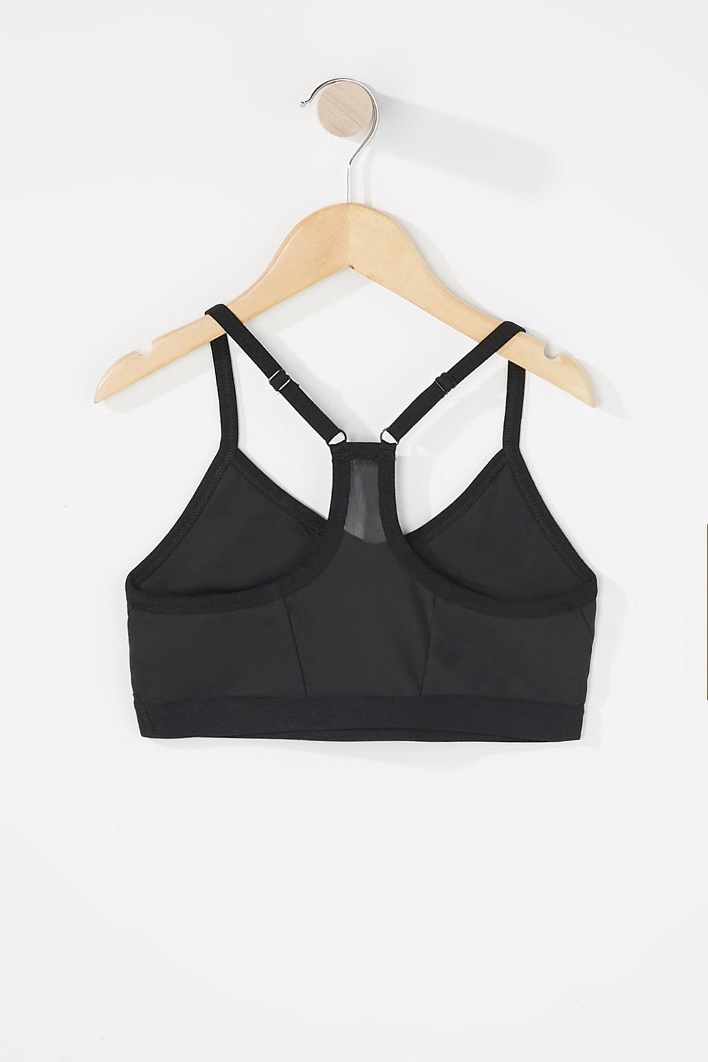 Kids Soutien-gorge de sport à dos nageur et encolure en V pour fille Noir