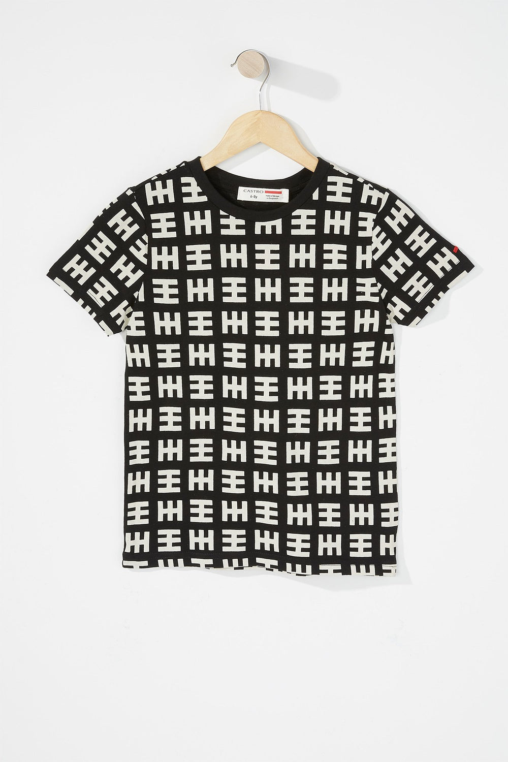 Kids T-shirt à imprimé géométrique pour garçon Noir