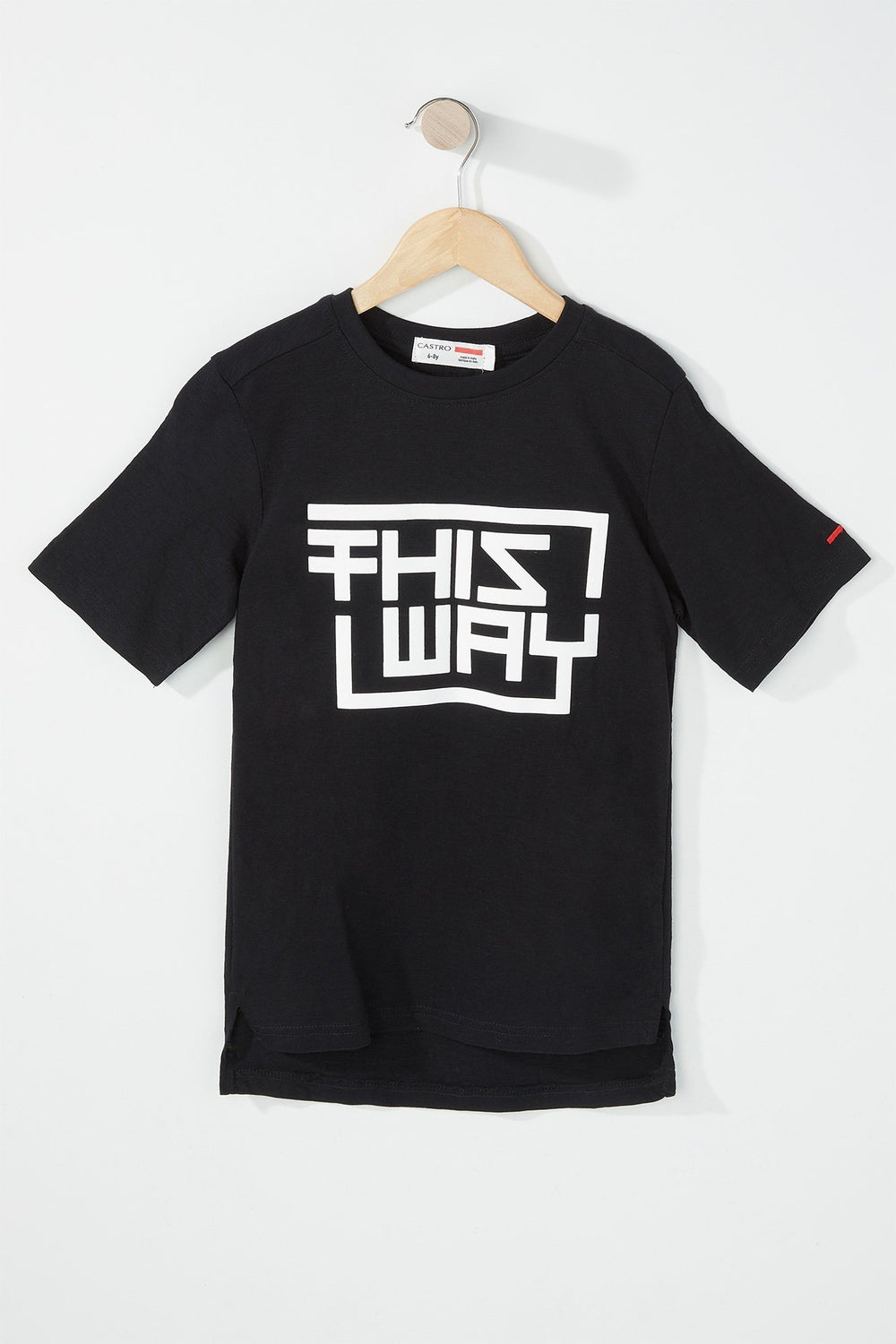 Kids T-shirt asymétrique à imprmé This Way pour garçon Noir