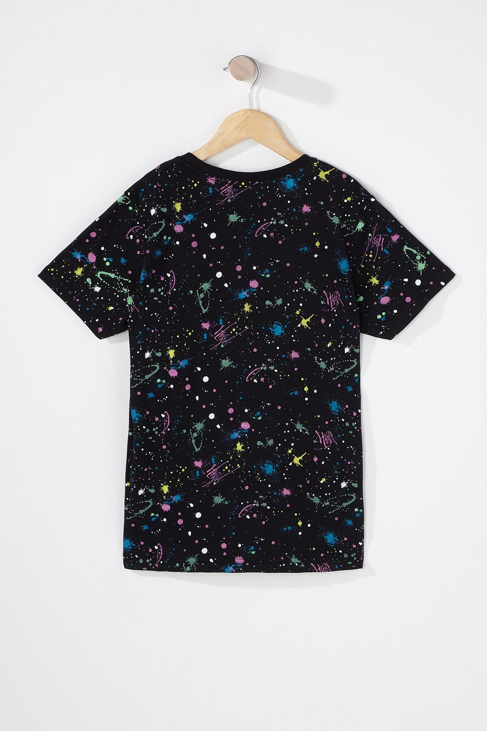 Kids T-shirt avec éclaboussures de peinture et imprimé pour garçon Noir