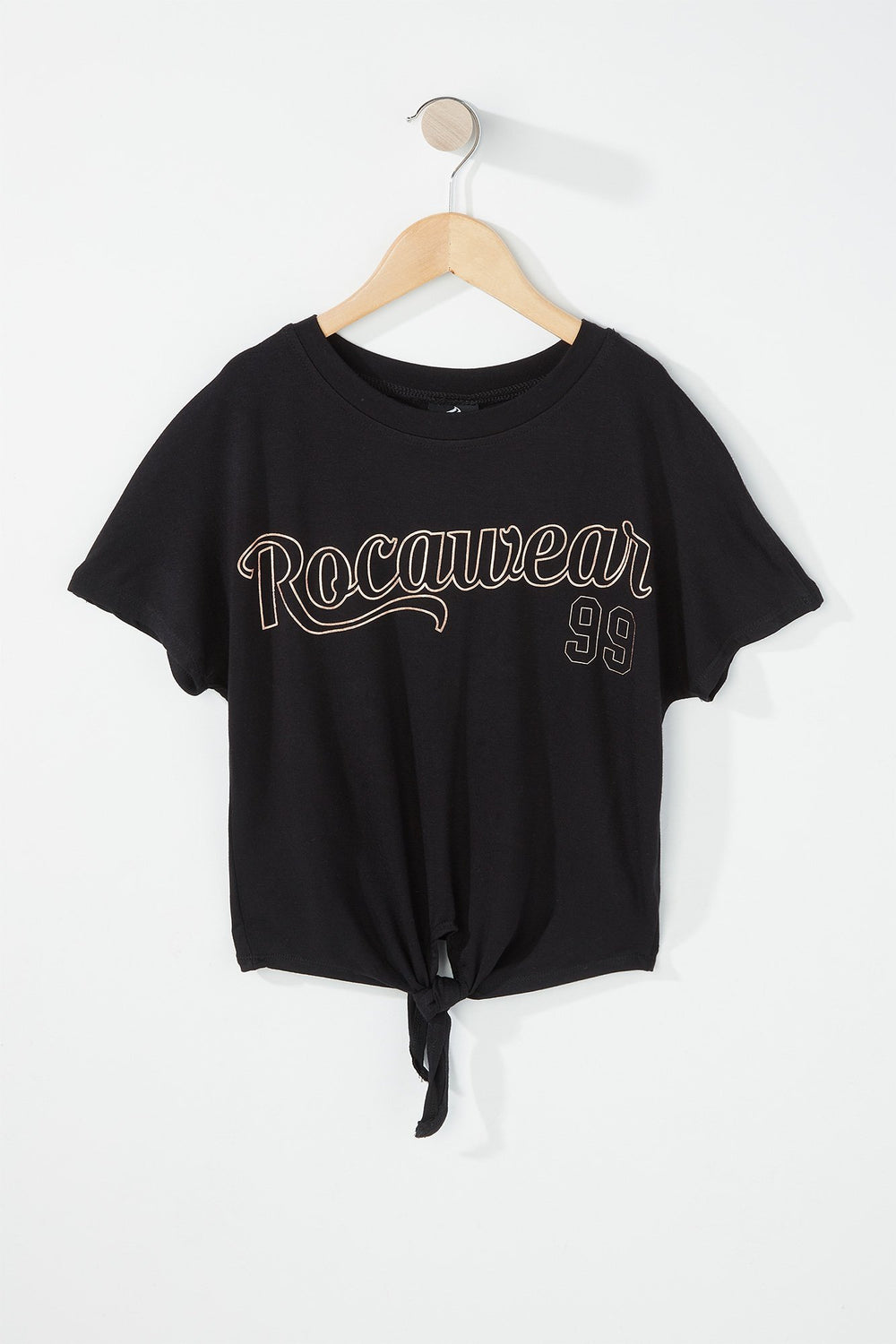 Kids T-shirt court Rocawear noué devant pour fille Noir