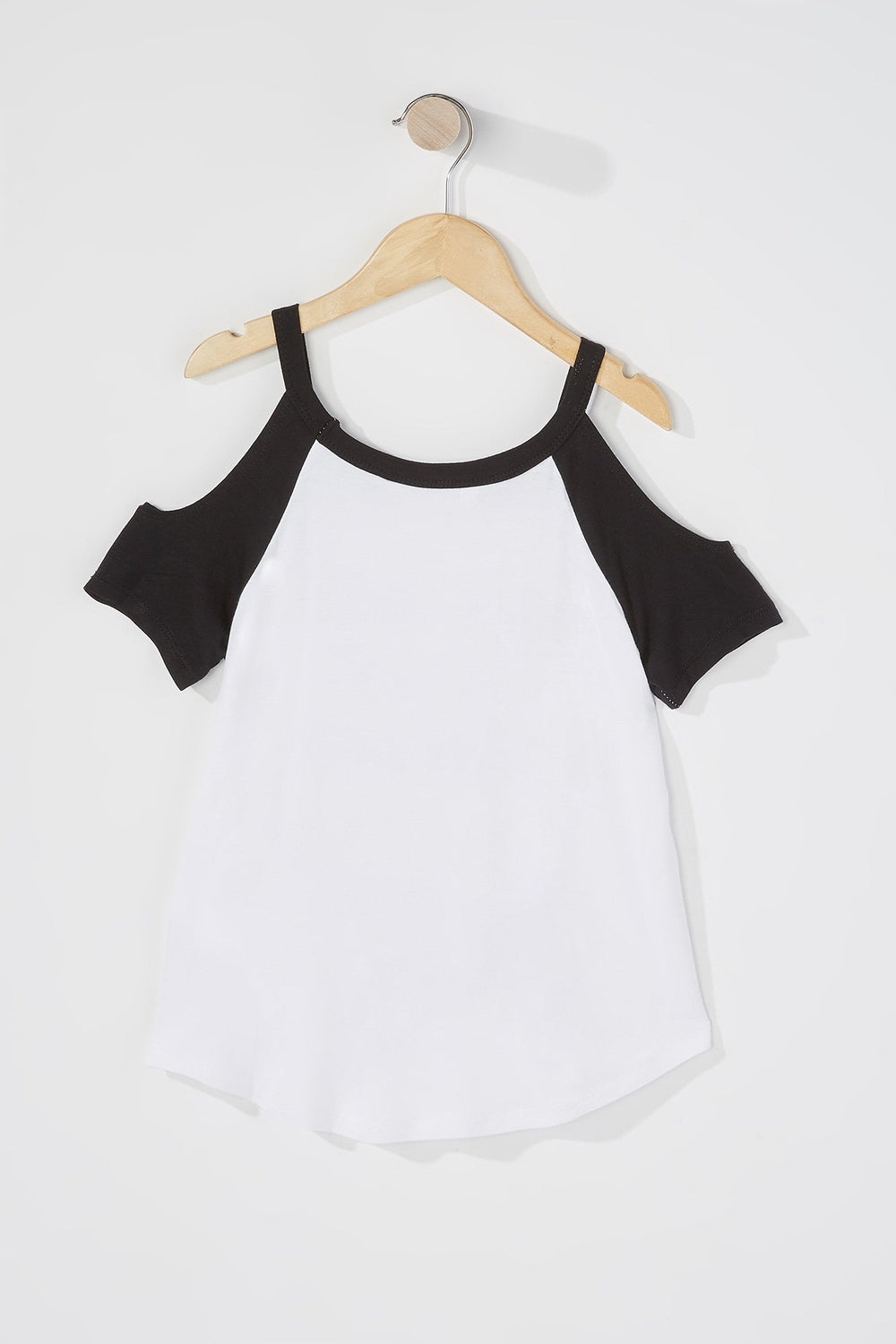 Kids T-shirt imprimé à épaules dénudées pour fille Noir
