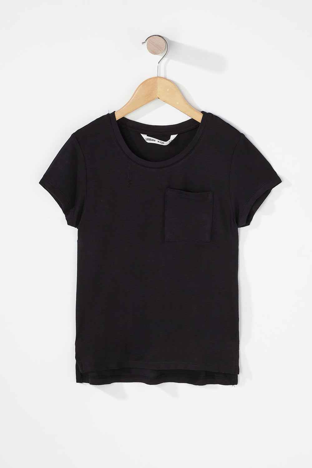 Kids T-shirt léger à encolure arrondie pour fille Noir