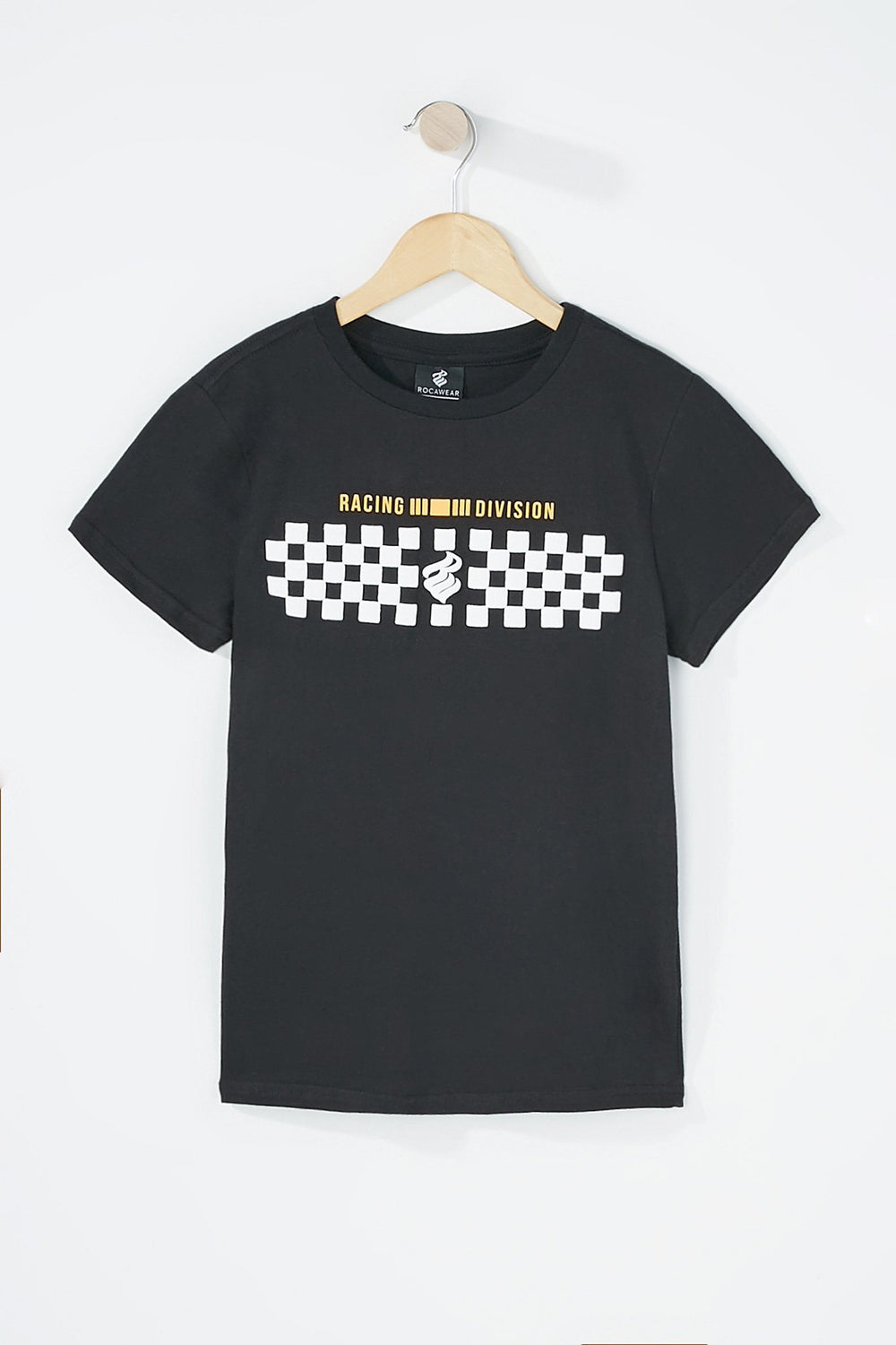 Kids T-shirt Rocawear à imprimé Racing Division avec carreaux pour garçon Noir