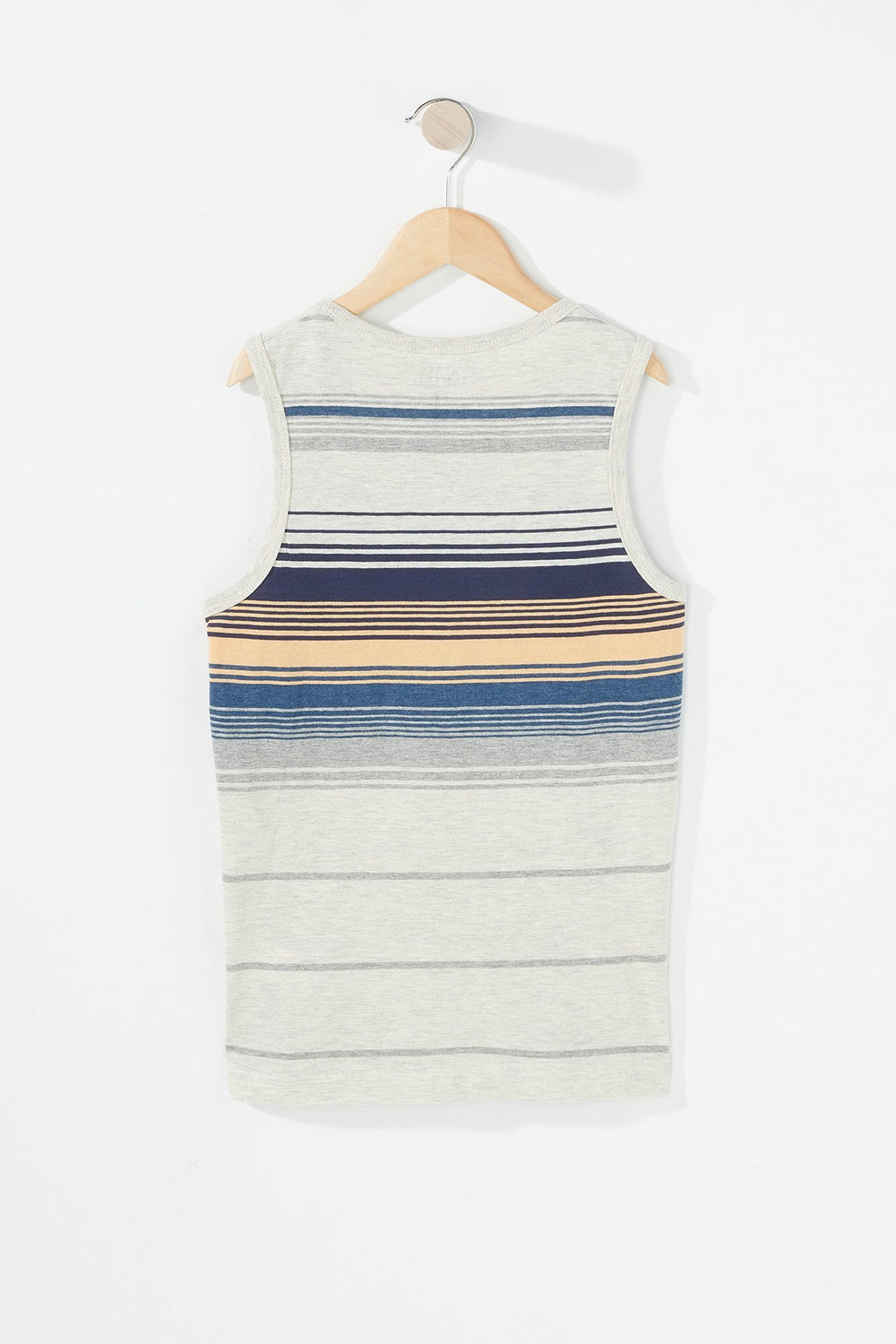 Kids Boys Coloured Striped Tank Oatmeal