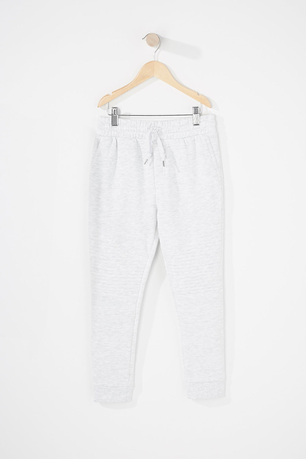 Kids Boys Fleece Moto Drawstring Jogger Oatmeal