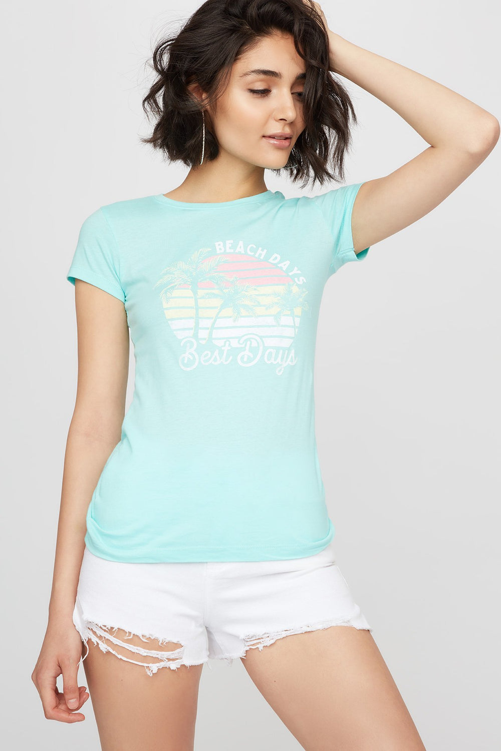 Women Beach Days Best Days Graphic T-Shirt Ocean Blue