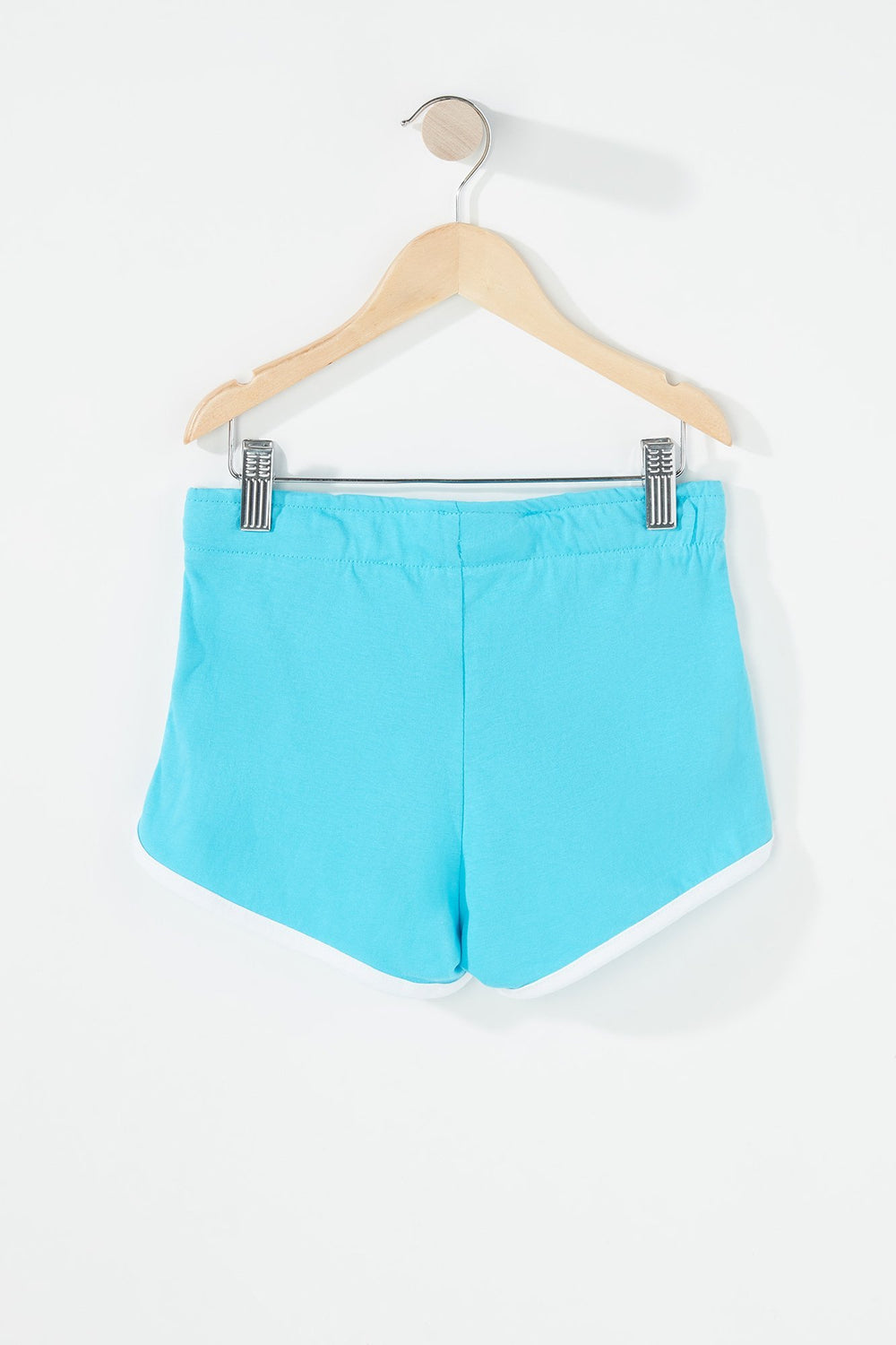 Kids Girls Contrast Dolphin Hem Drawstring Short Ocean Blue