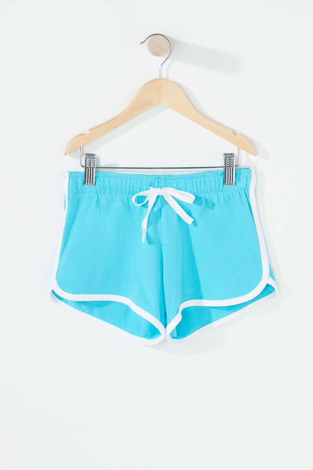 Kids Girls Contrast Dolphin Hem Drawstring Short Ocean Blue