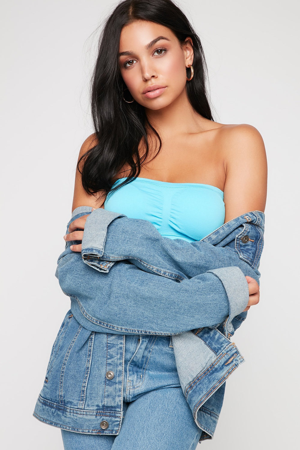 Women Bandeau ruché sans couture Océan