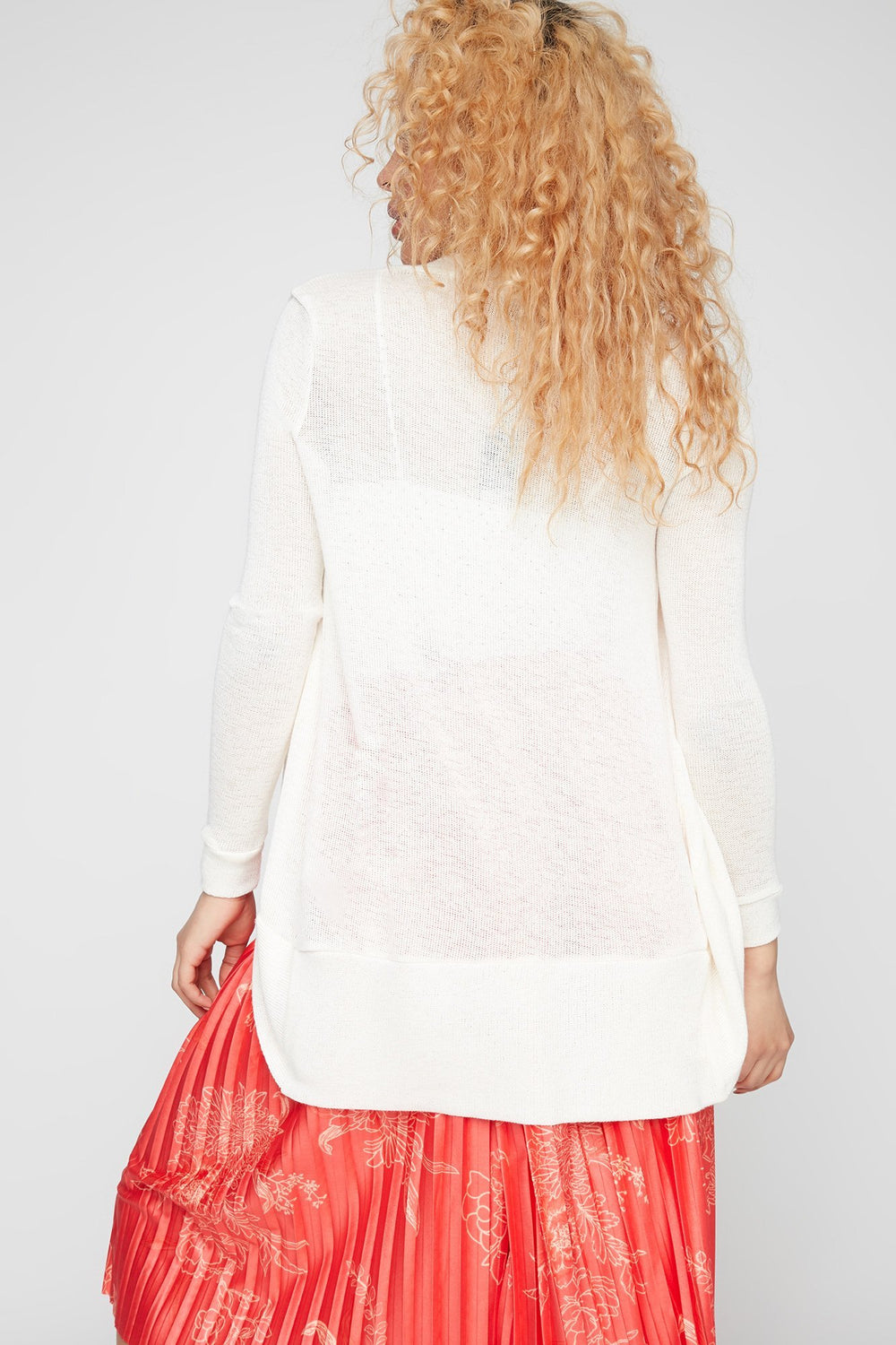 Women Hacci Open-Front Knit Cardigan Off White
