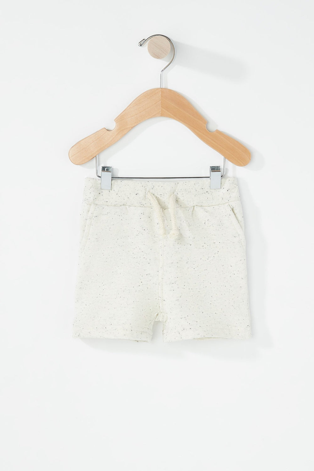 Kids Baby Boy Fleece Drawstring Short Off White