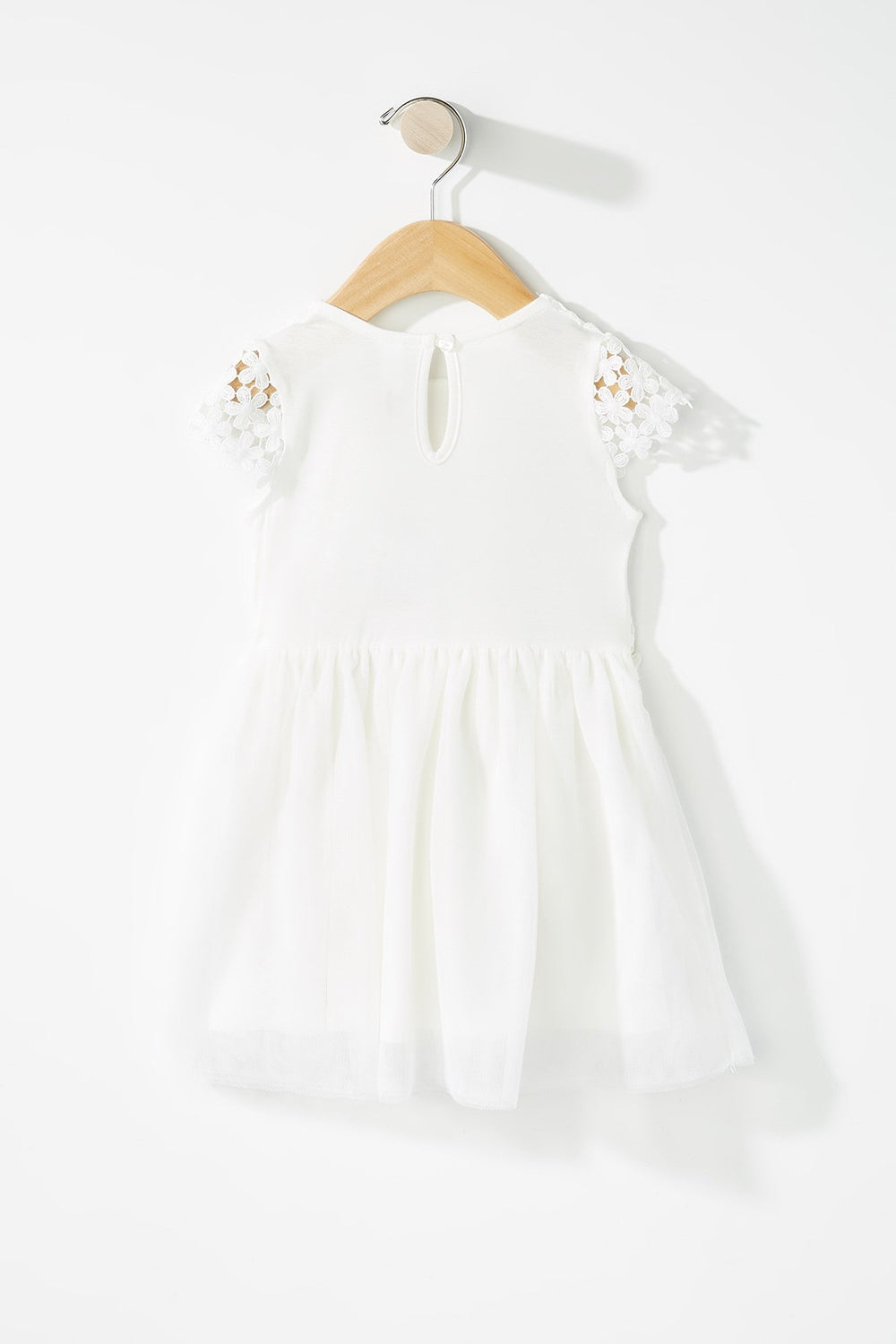 Kids Baby Girl Floral Lace Dress Off White