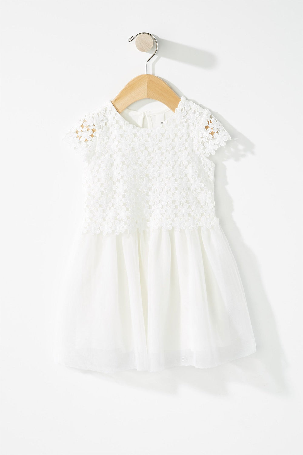 Kids Baby Girl Floral Lace Dress Off White