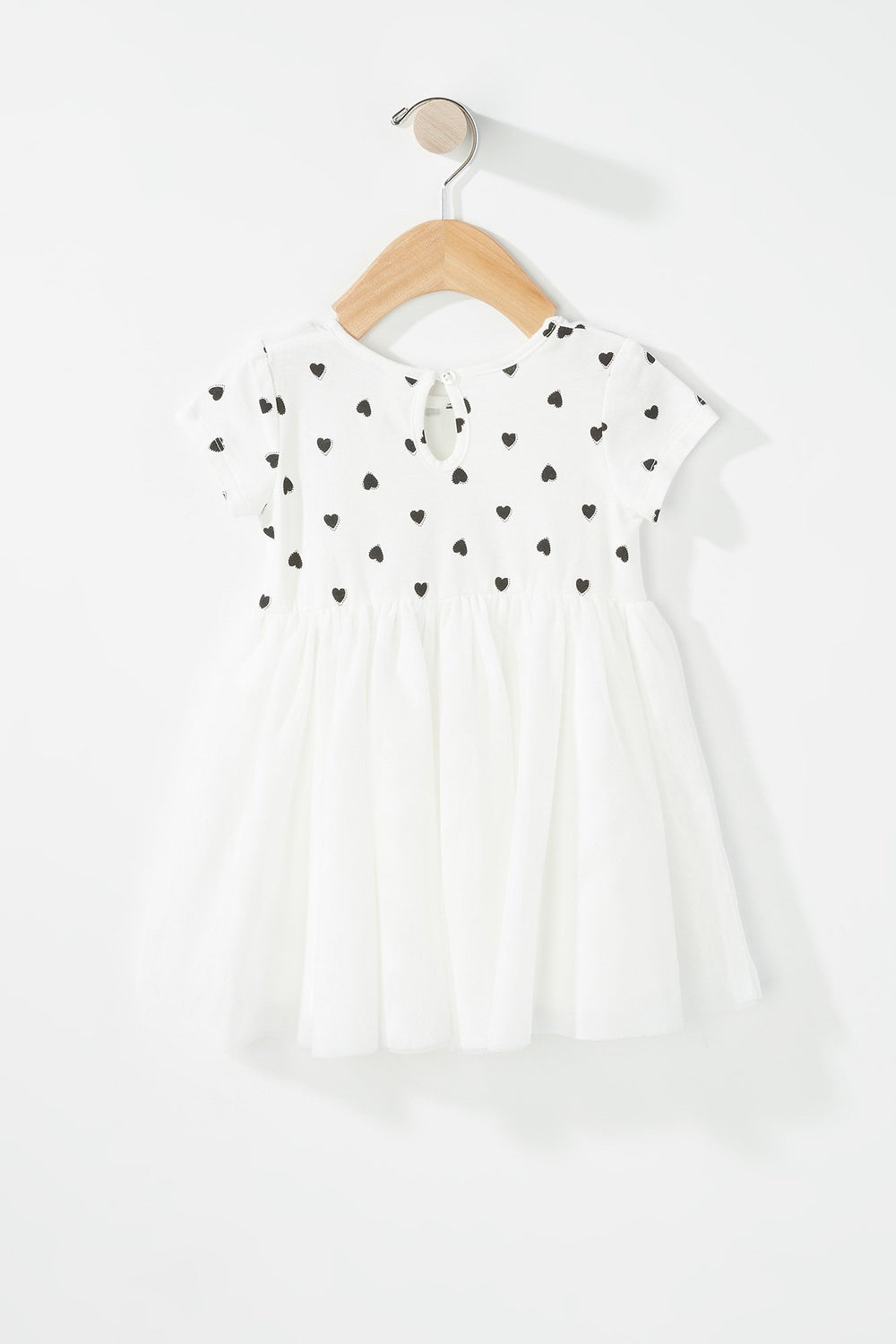 Kids Baby Girl Heart Tutu Dress Off White