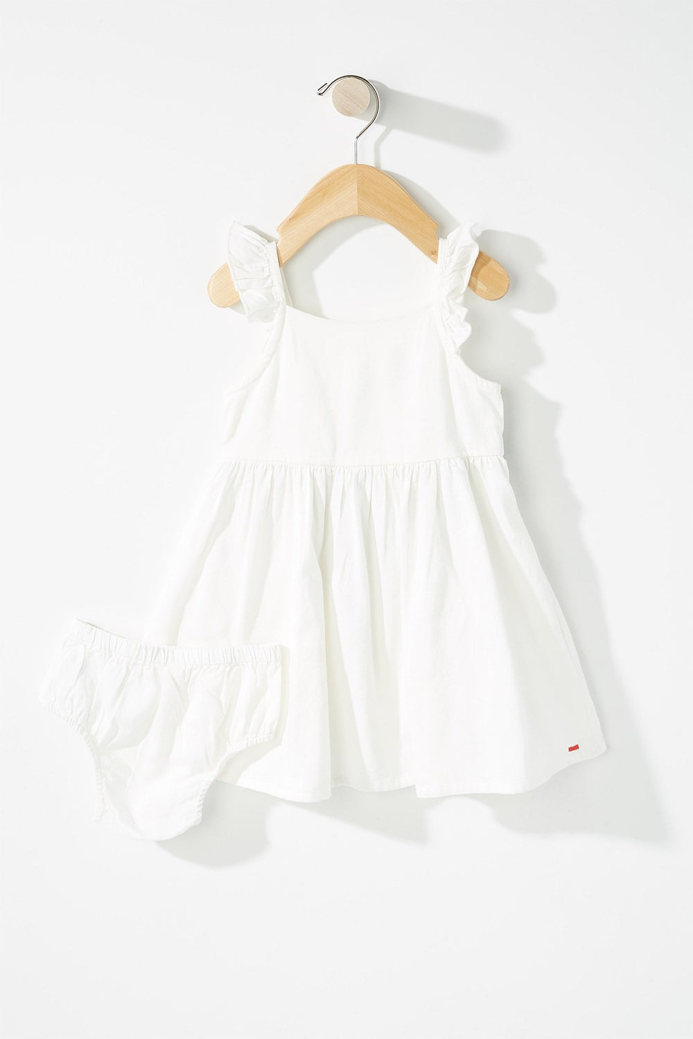 Kids Baby Girl Ruffle Bowtie Dress (2PC) Off White