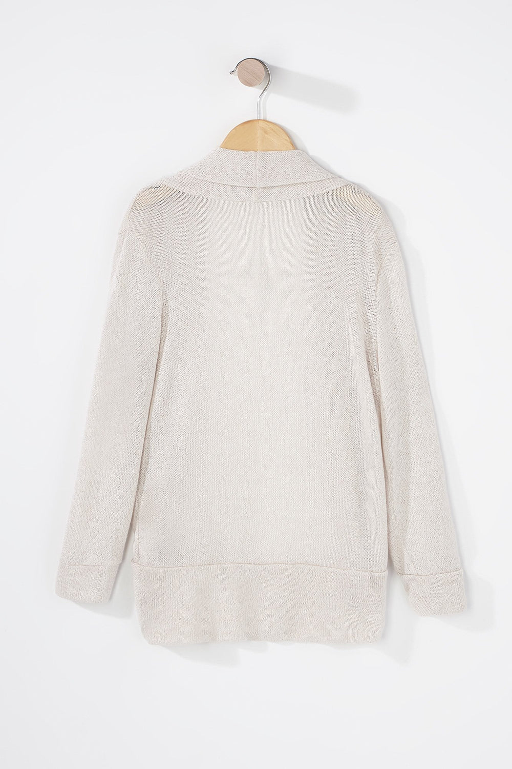 Kids Girls Basic Knit Open-Front Cardigan Off White