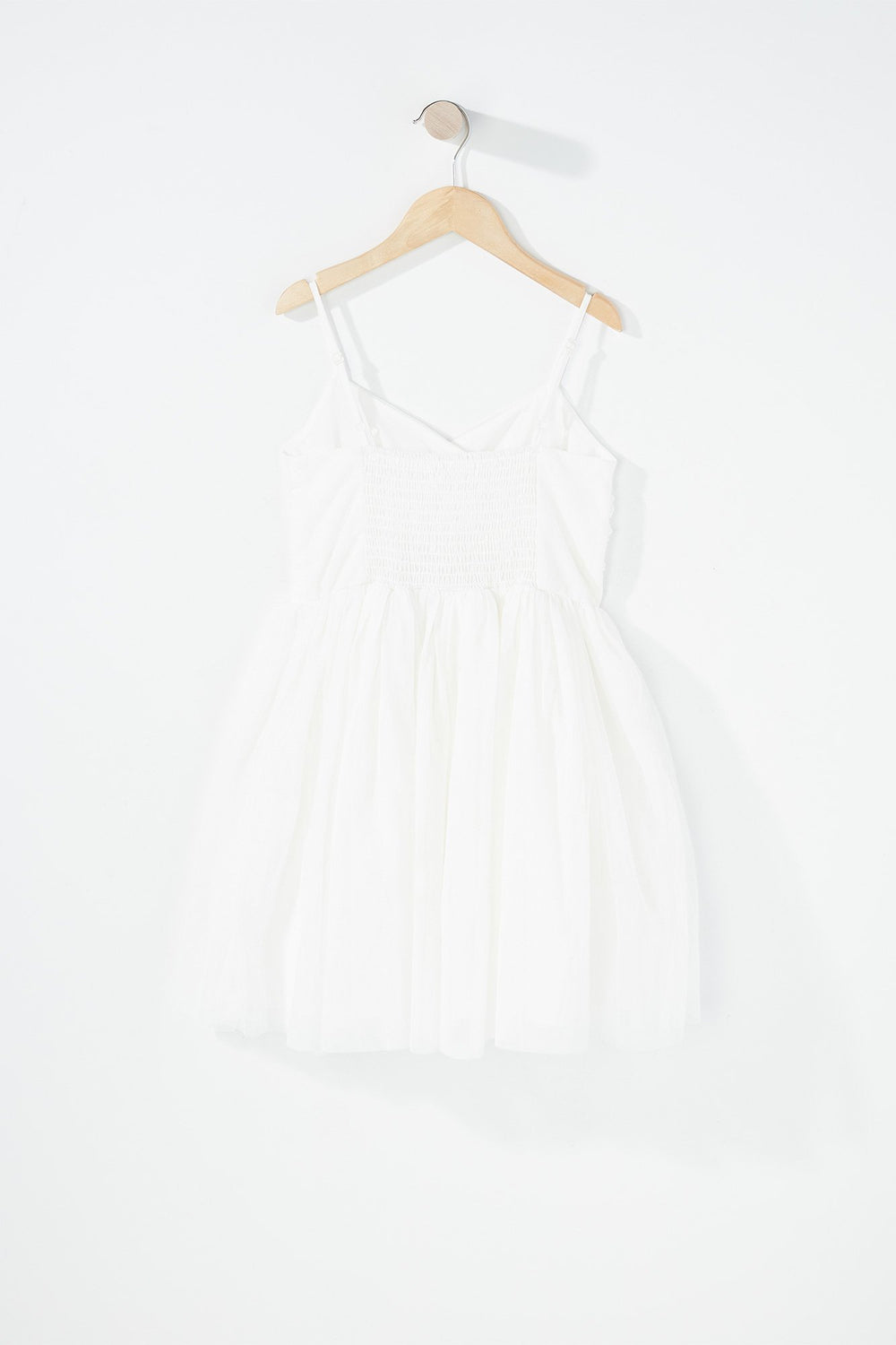 Kids Girls Pleated Lace Tutu Dress Off White