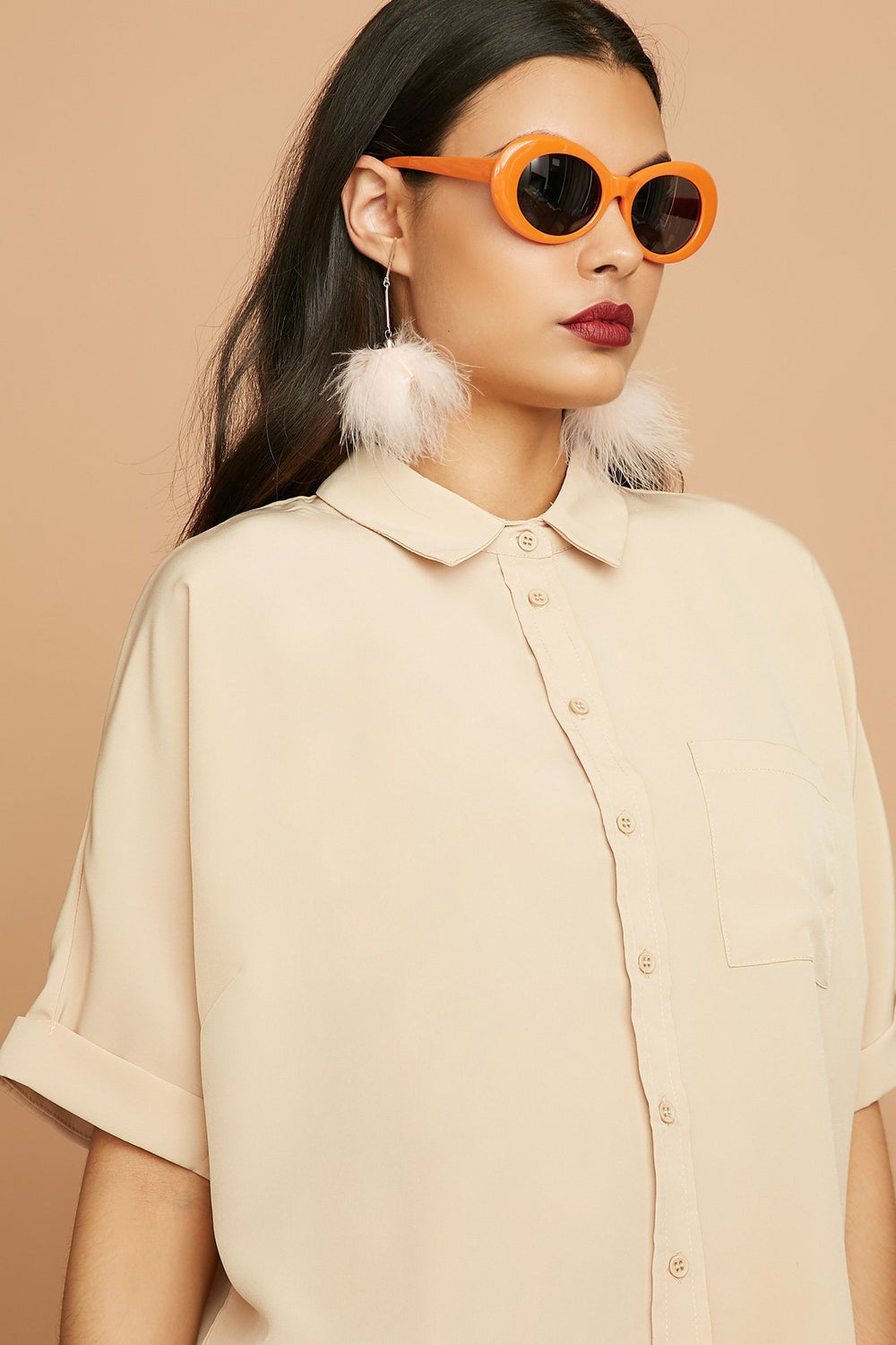 Women Assorted Oval Sunglasses Orange