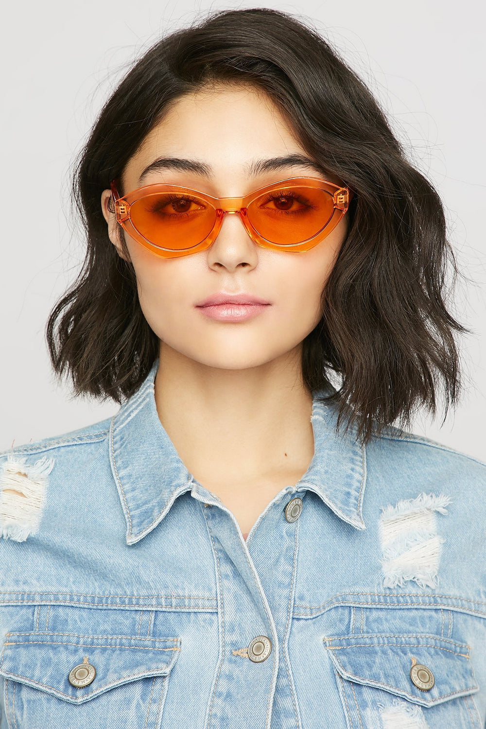 Women Basic Cat Eye Sunglasses Orange