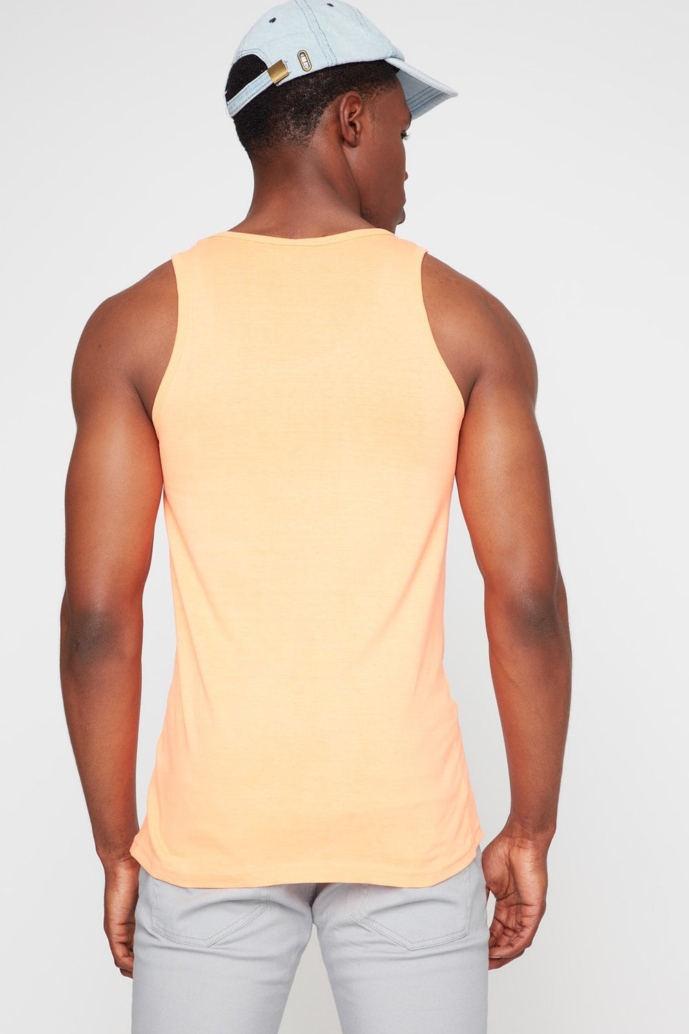 Men Beach Life Graphic Tank Orange