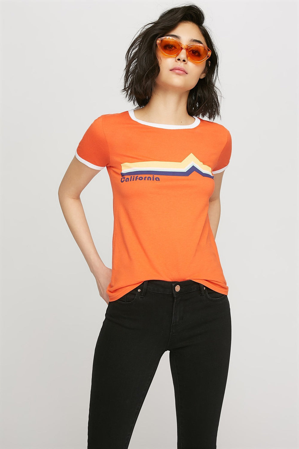 women California Graphic T-Shirt Orange