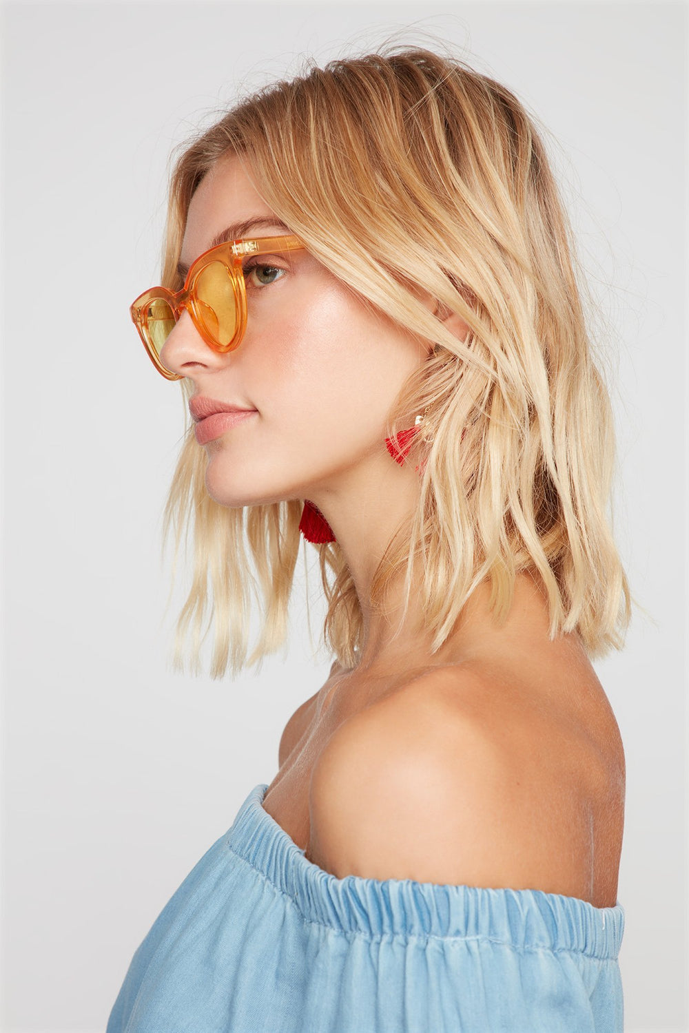 Women Ombre Coloured Cat Eye Sunglasses Orange