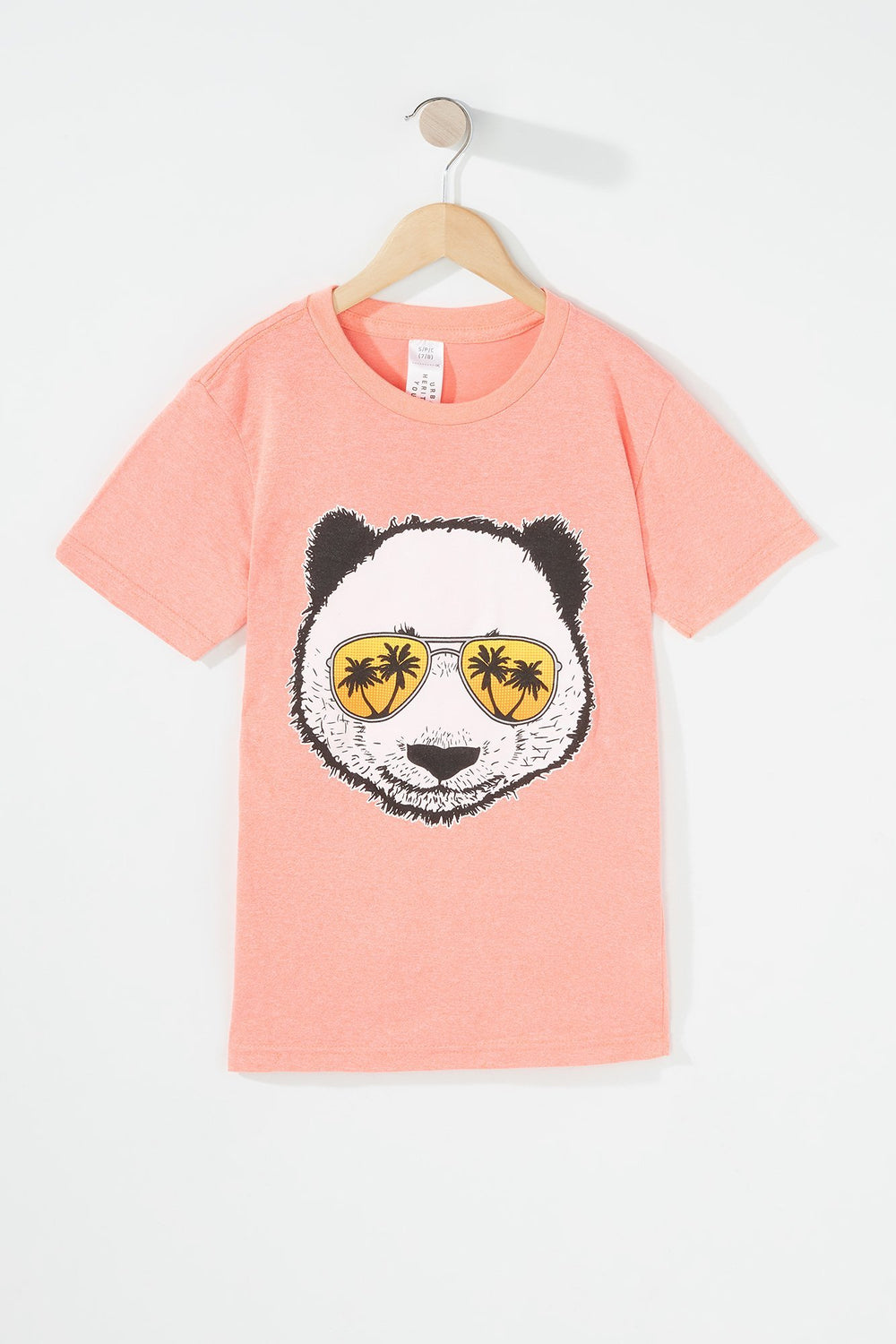 Kids T-shirt à imprimé Panda et palmier pour garçon Orange