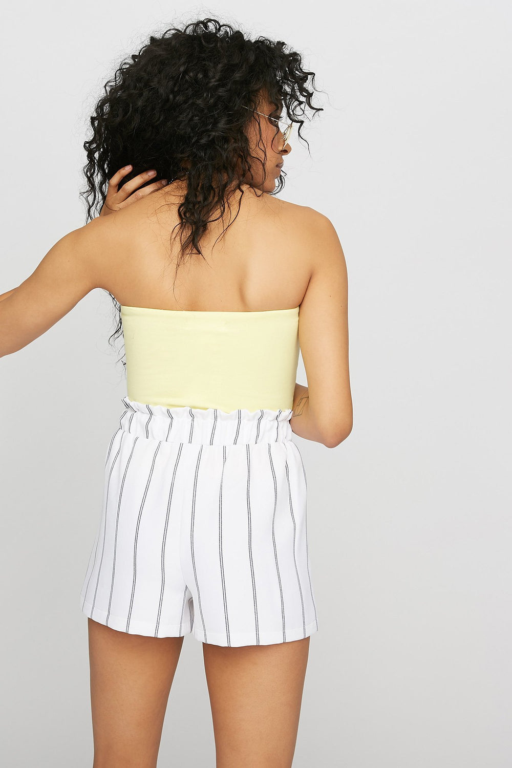 Women Basic Tube Top Pale Yellow