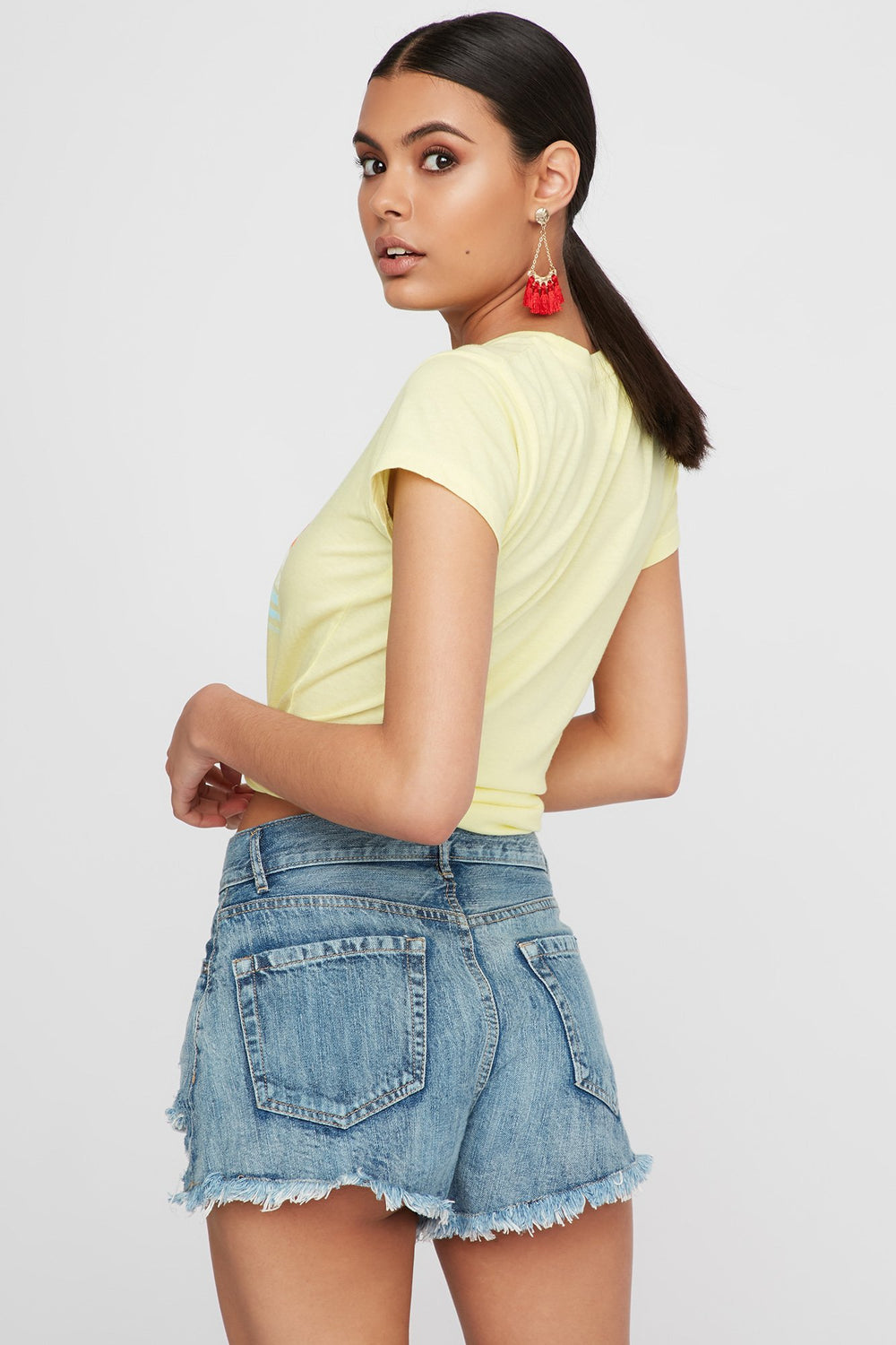 Women Miami Beach Graphic T-Shirt Pale Yellow