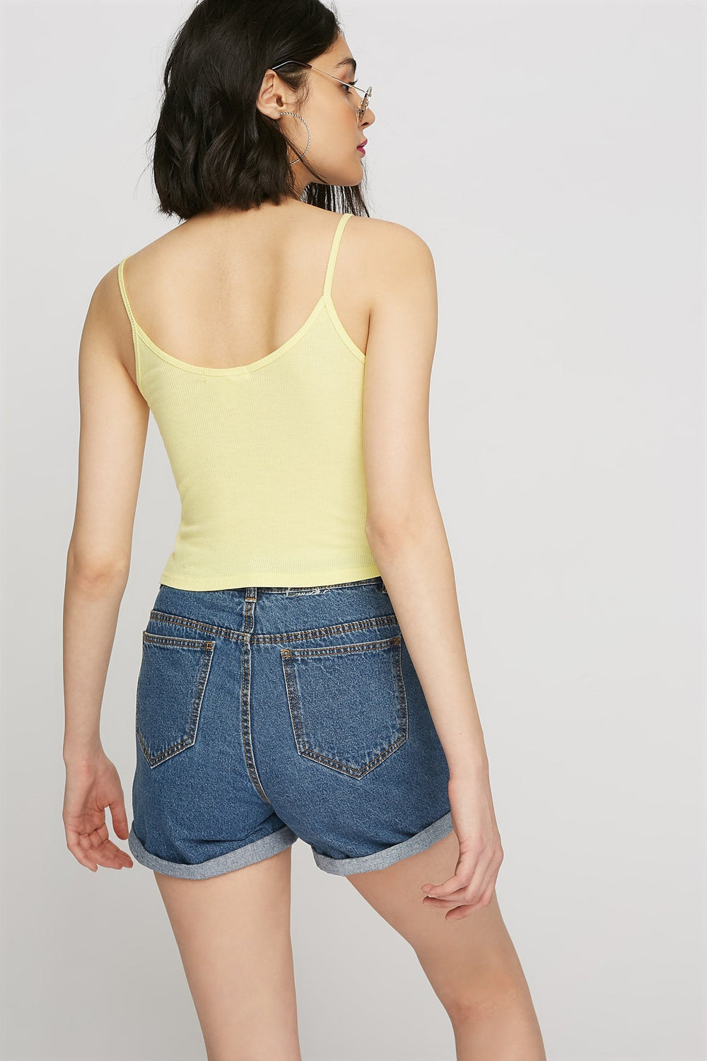 women Scoop Neck Basic Camisole Pale Yellow