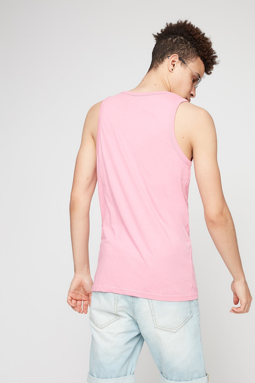 Men Beach Graphic Tank Pink