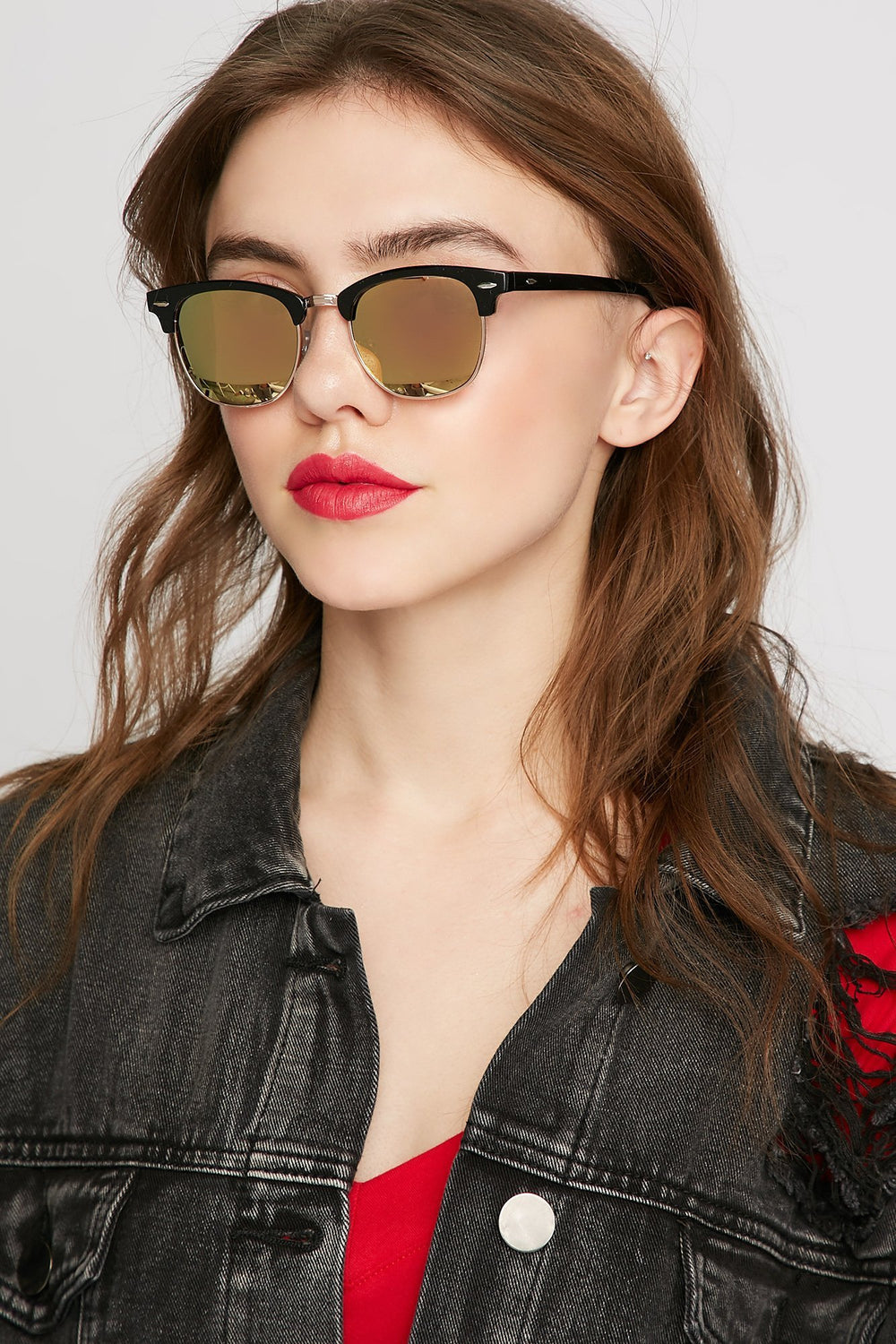 Women Classic Clubmaster Sunglasses Pink