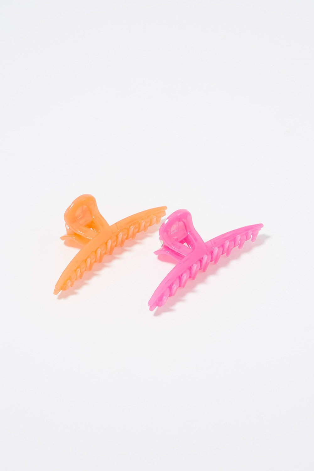 Women Coloured Claw Hair Clips (2 Pack) Pink