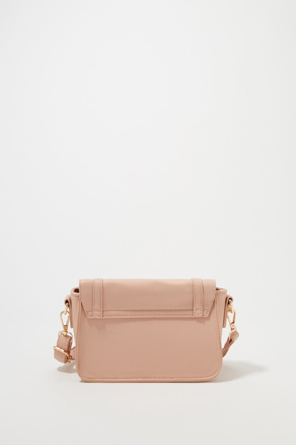 Women Dual Buckle Crossbody Bag Pink