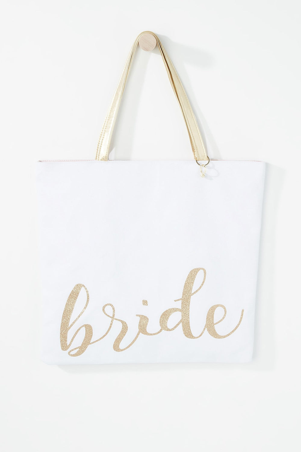Women Glitter Bridal Reversible Tote Bag Pink