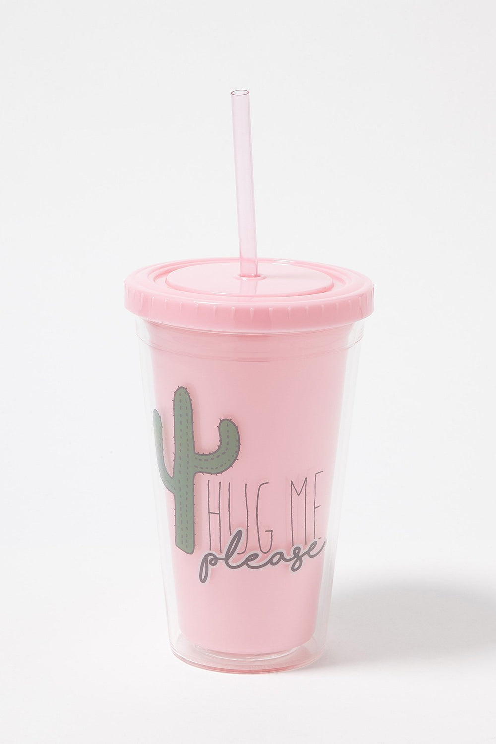 Women Glitter Graphic Water Bottle With Straw Pink