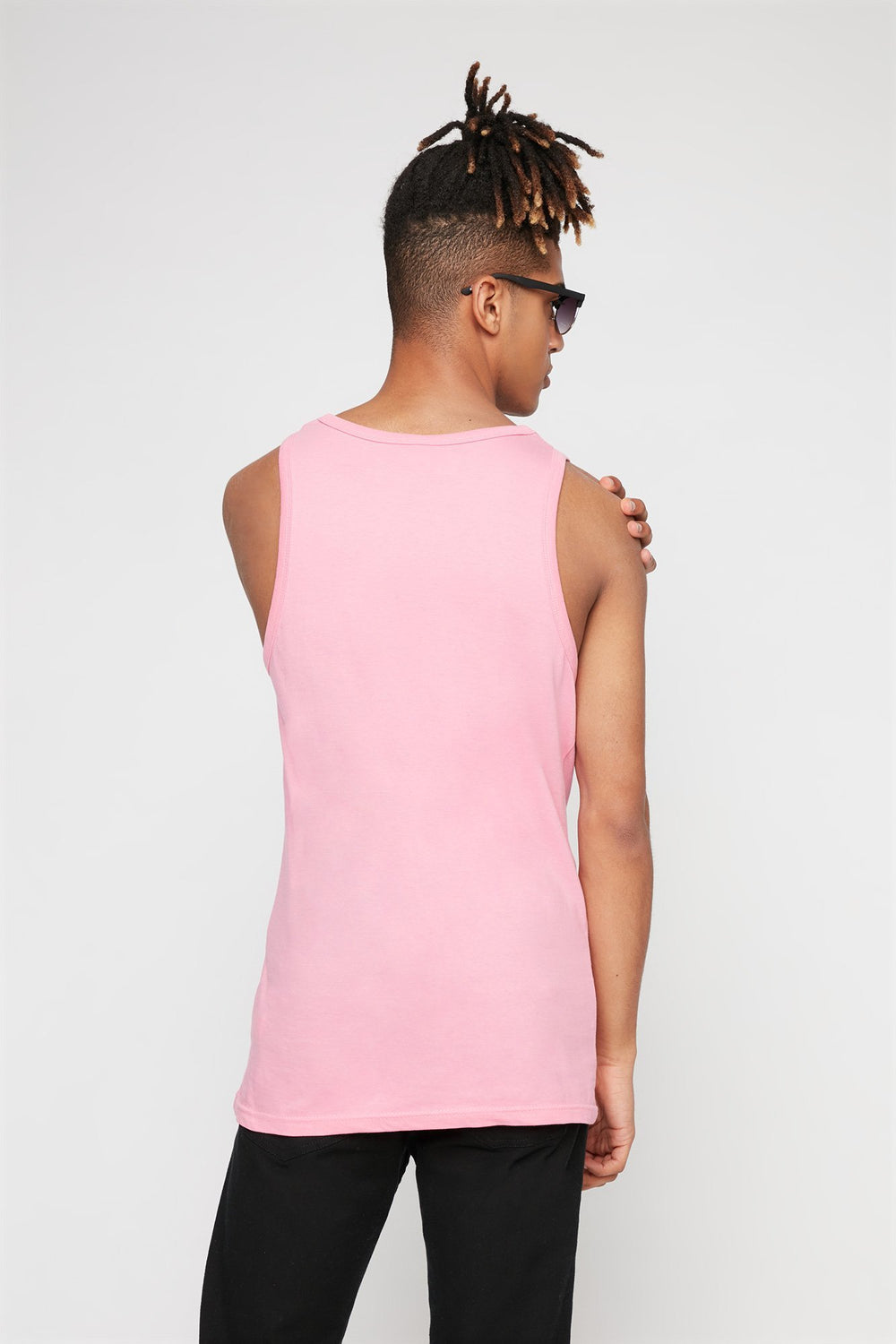 Men New York Graphic Print Tank Pink