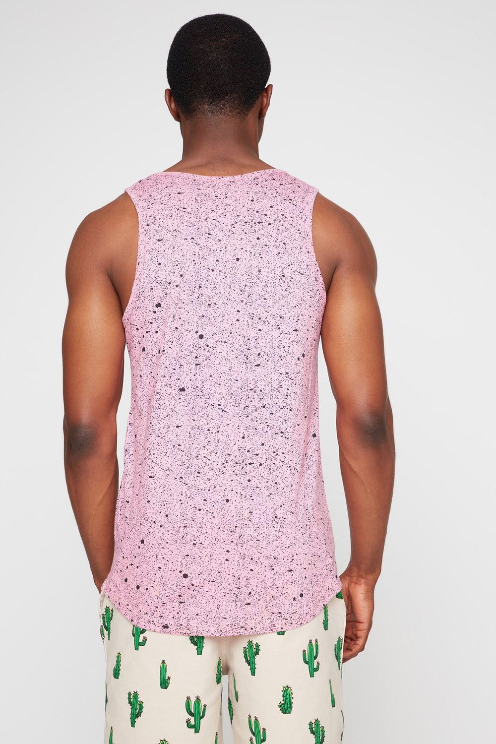 Men Paint Splatter Vibes Graphic Tank Pink