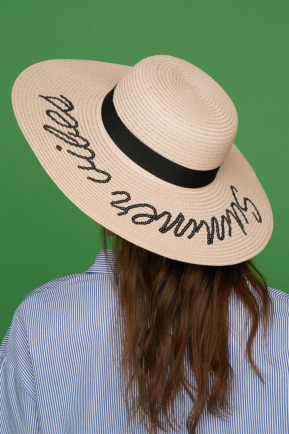 Women Summer Vibes Sequin Beach Hat Pink