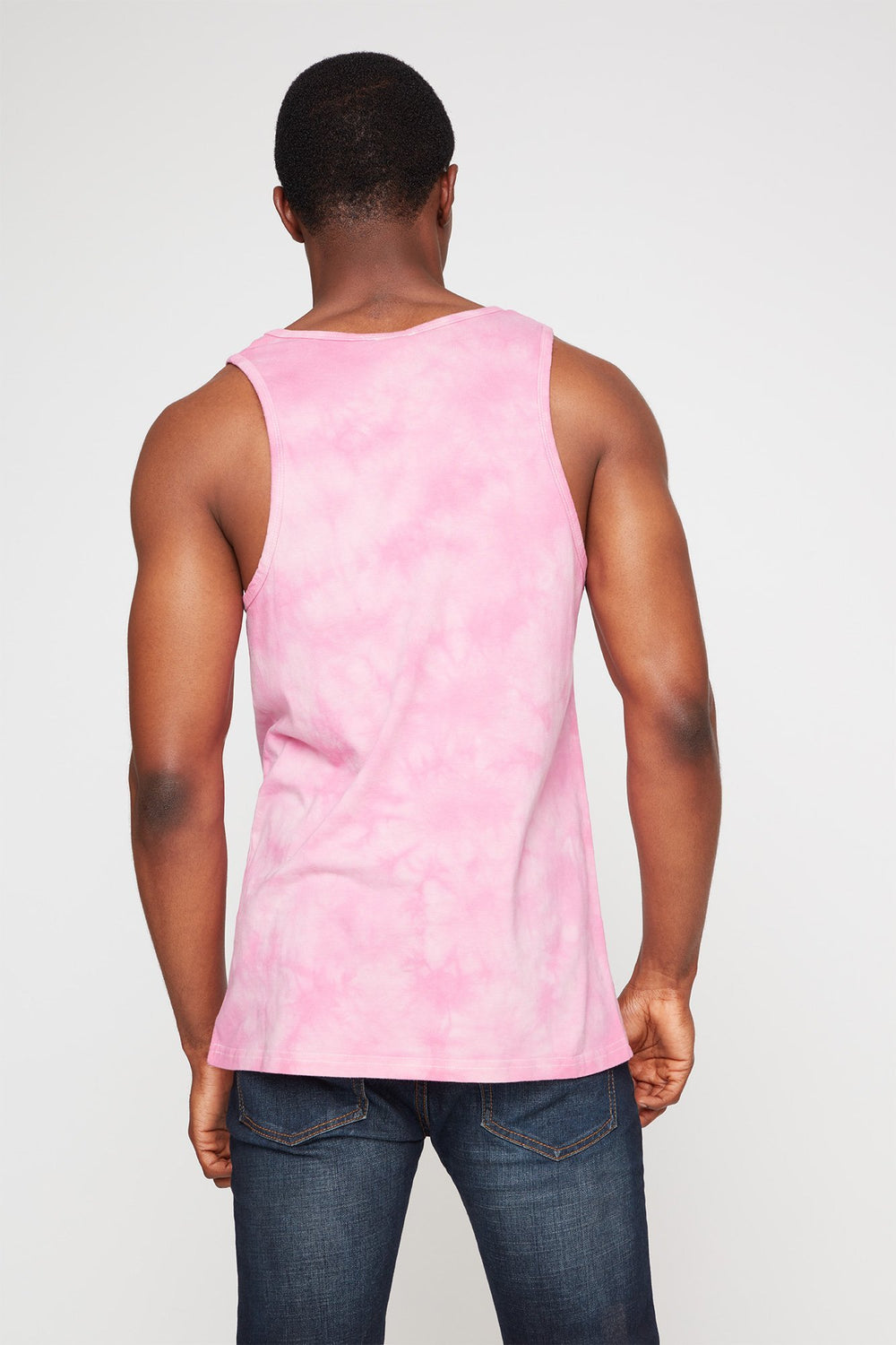 Men Tie-Dye Chill Out Man Graphic Tank Pink