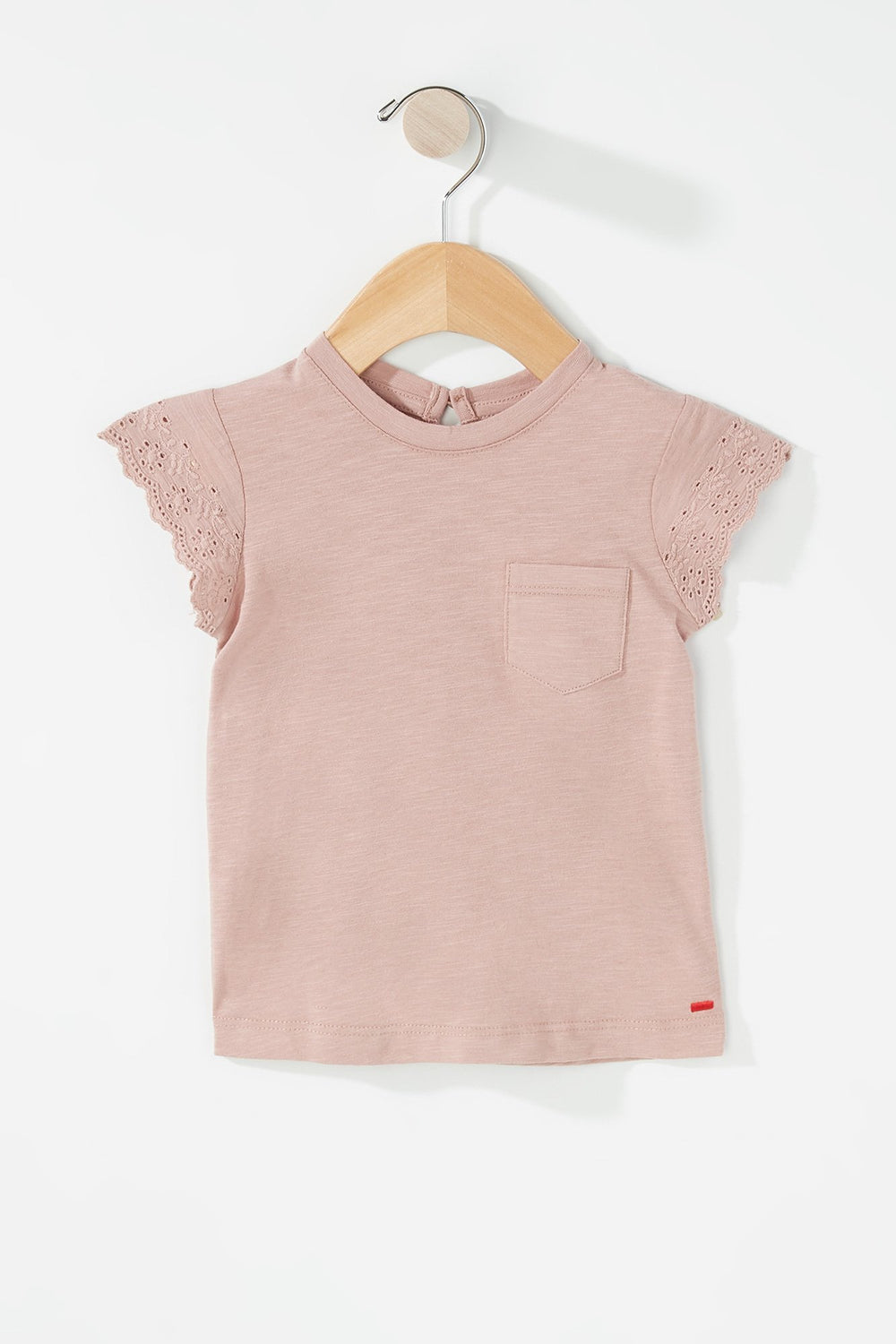 Kids Baby Girl Crochet Sleeve T-Shirt Pink